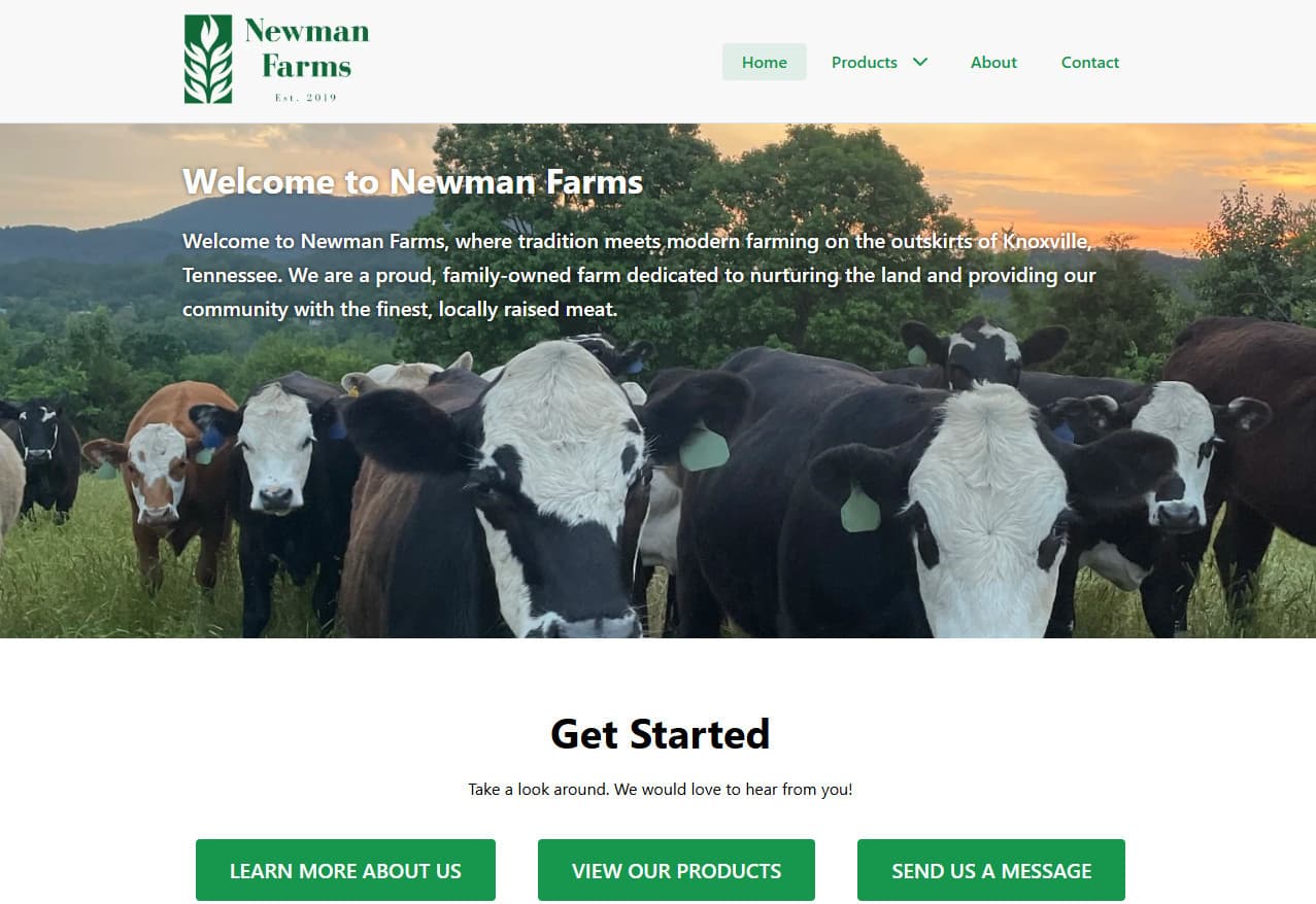 Newman Farms Website Preview