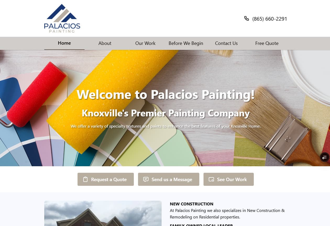 Palacios Painting Website Preview